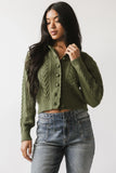 France Knit Cardigan in Olive