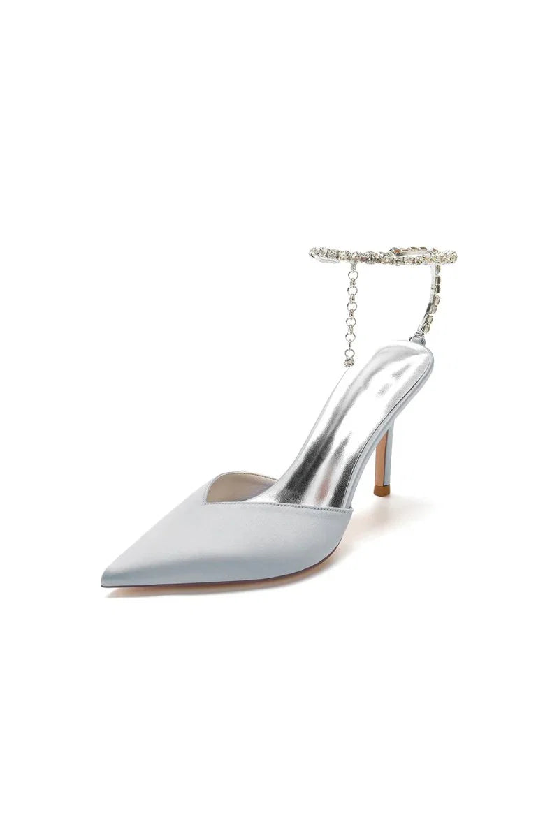 Crystal Strap Pointed Toe High Heels