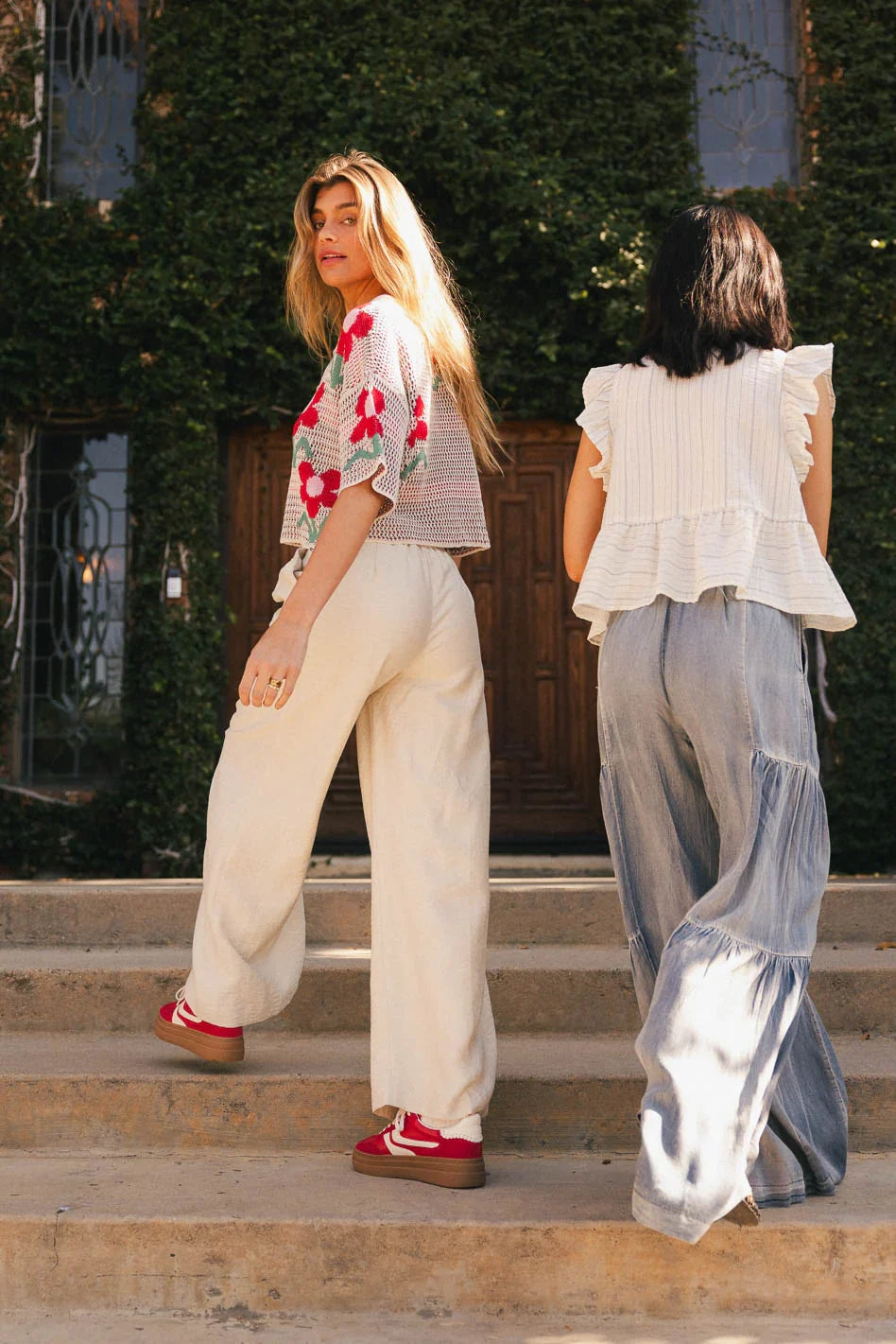 Quinlen Wide Leg Pants in Natural FINAL SALE