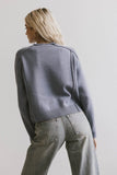 Leander Knit Sweater in Dark Blue FINAL SALE