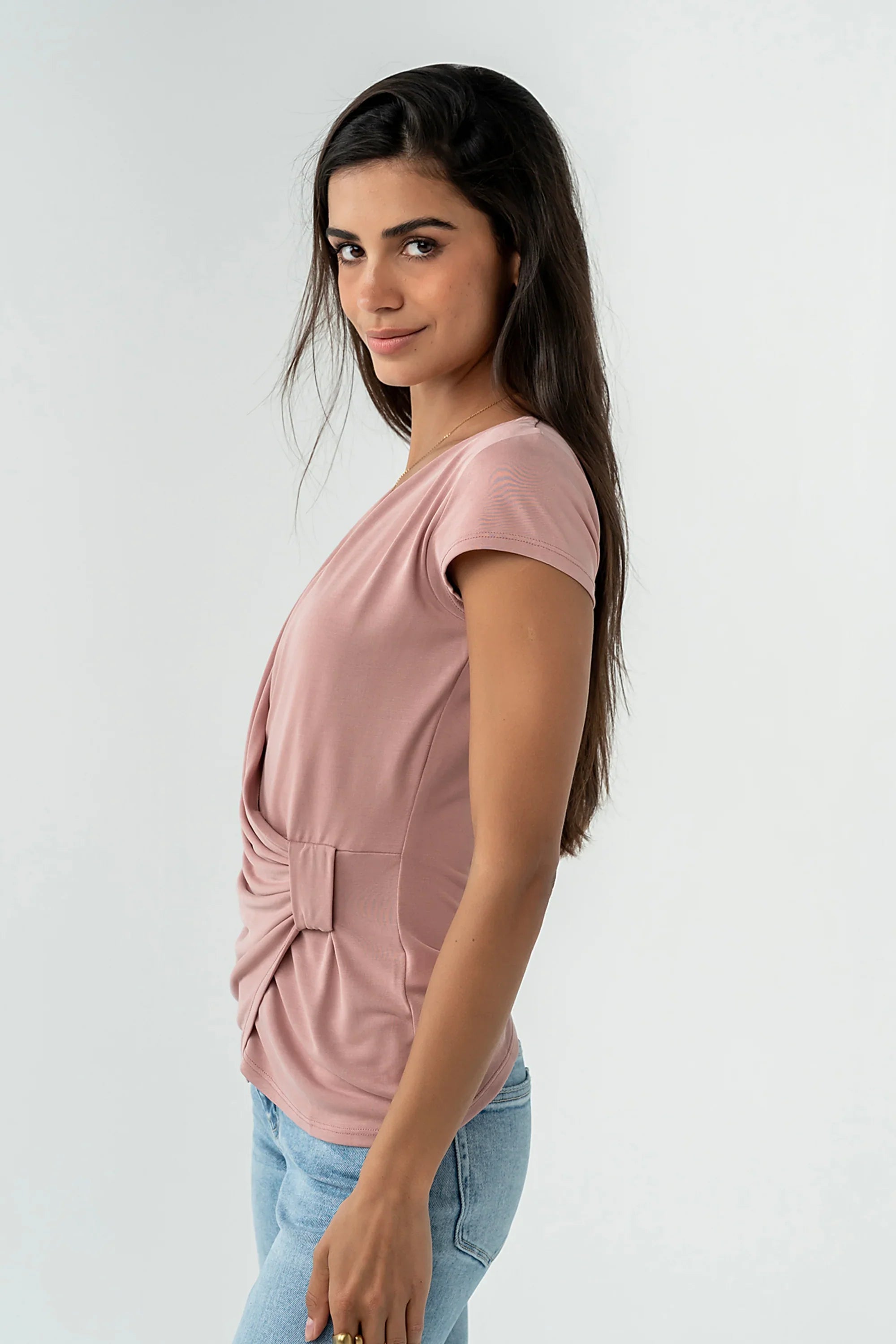Brenda Cross Top in Mauve