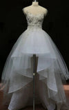 Mini High Neck Sleeveless Bell Beading Zipper Keyhole Tulle Lace Dress