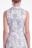Mermaid Blue Floral Jacquard Shawl Lapel Mother of the Bride Dress with Slit