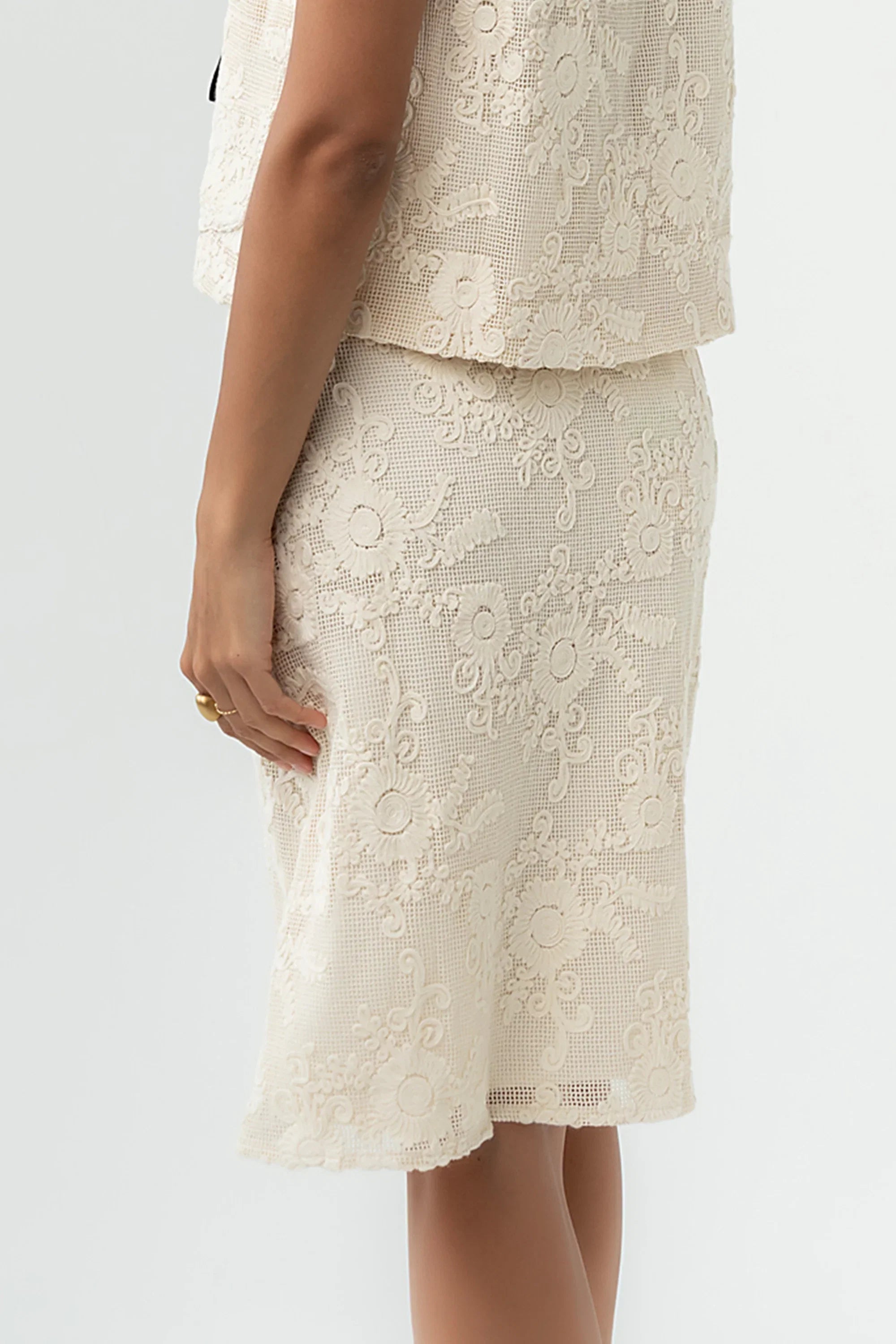 Justin Crochet Midi Skirt