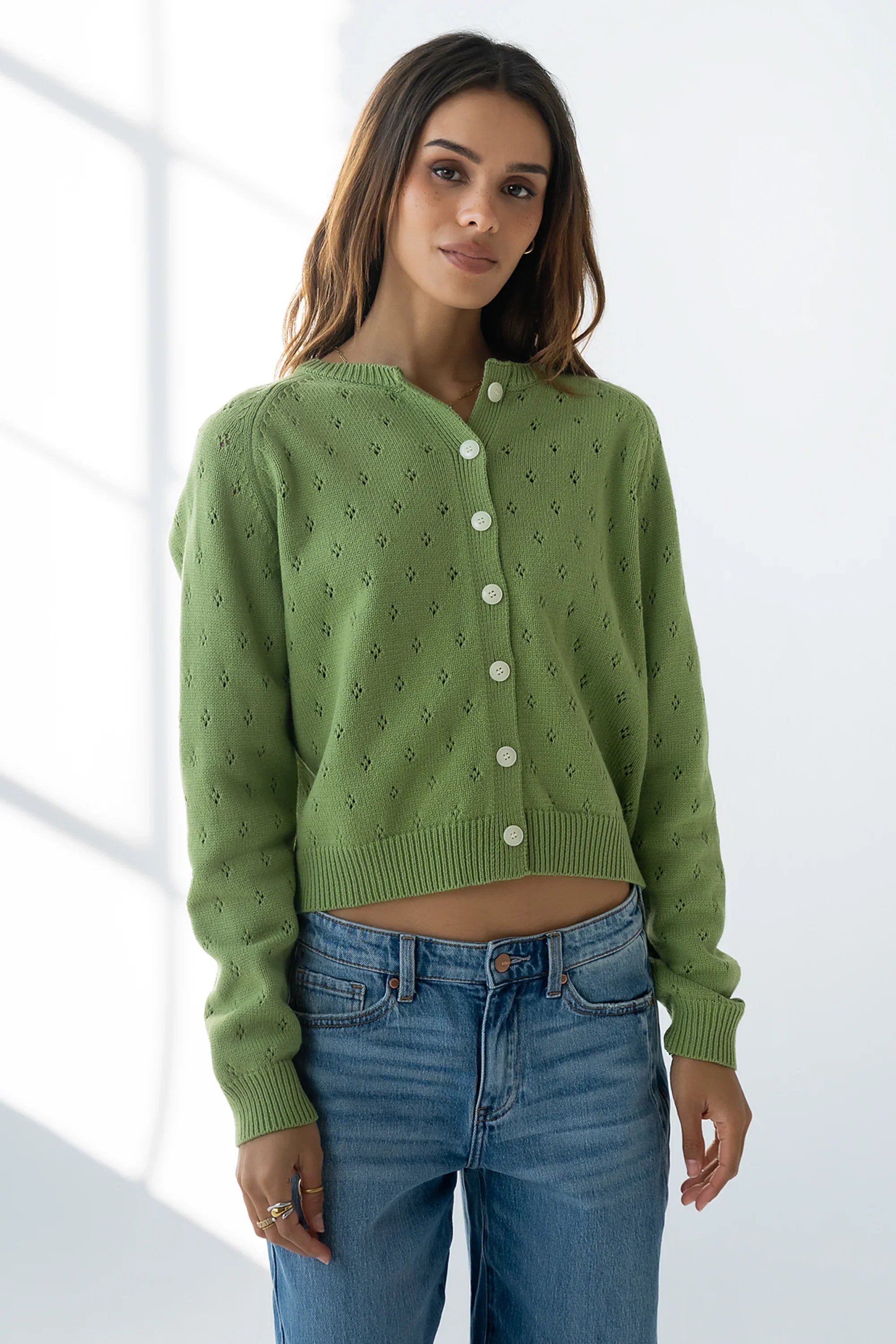 Kareena Knit Cardigan in Green