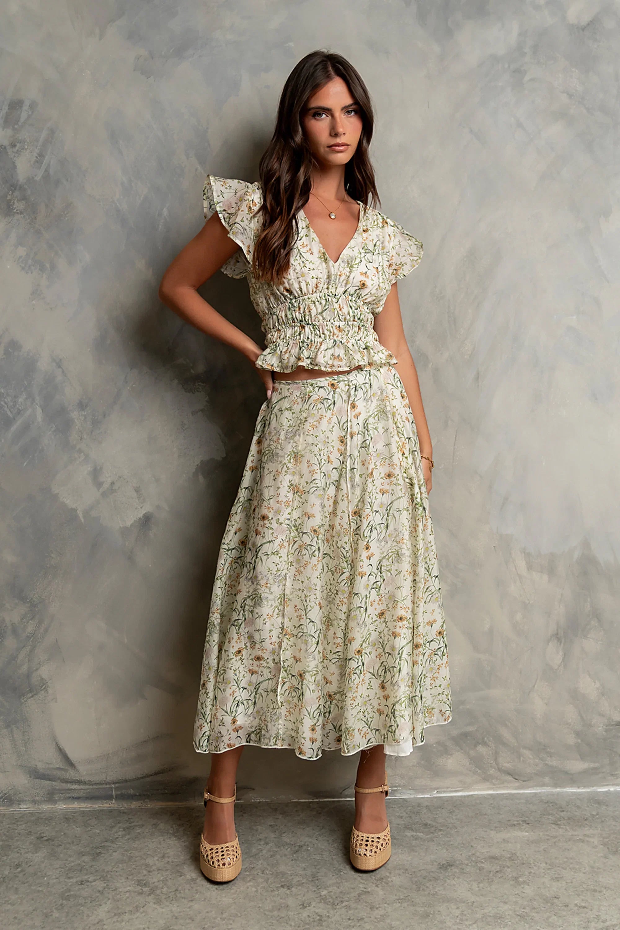 Carlie Floral Midi Skirt