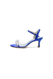 Pearl Open Toe Buckle Strap Chunky Heels