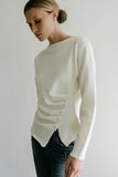 Jerzey Asymmetrical Sweater in Ivory FINAL SALE