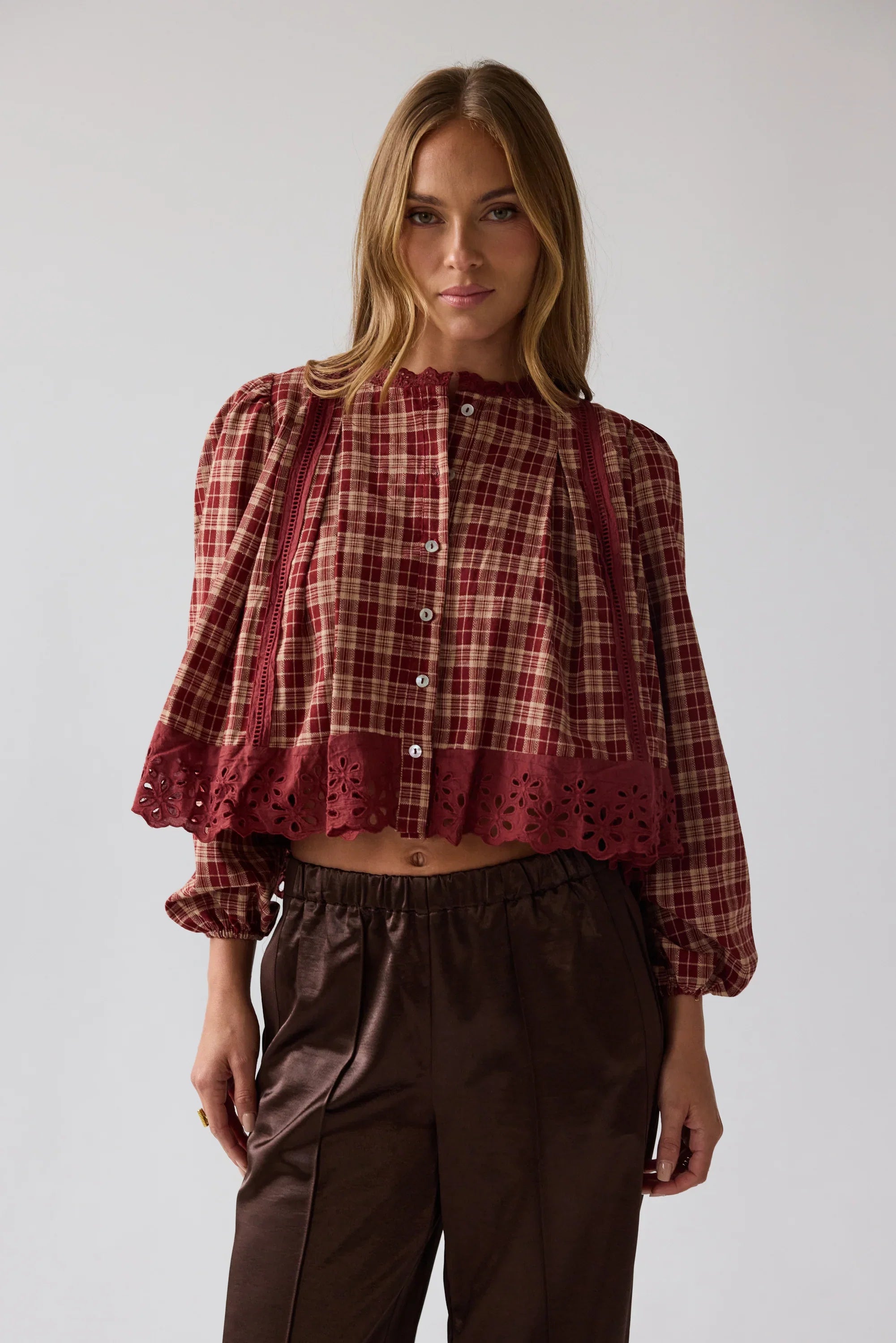 Randall Plaid Blouse