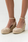Becca Wedge Sandal in Natural