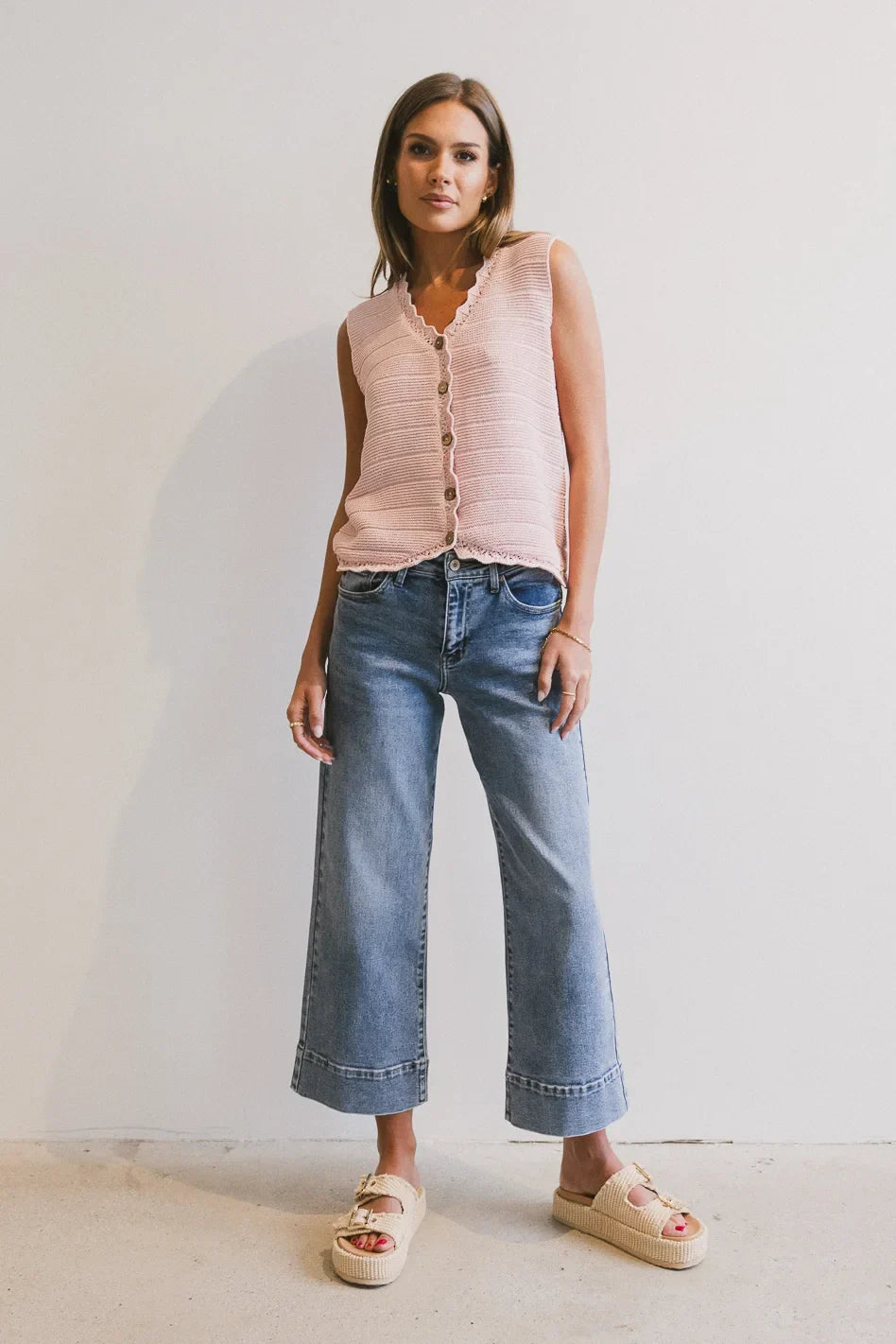 Annie Knit Vest in Blush FINAL SALE