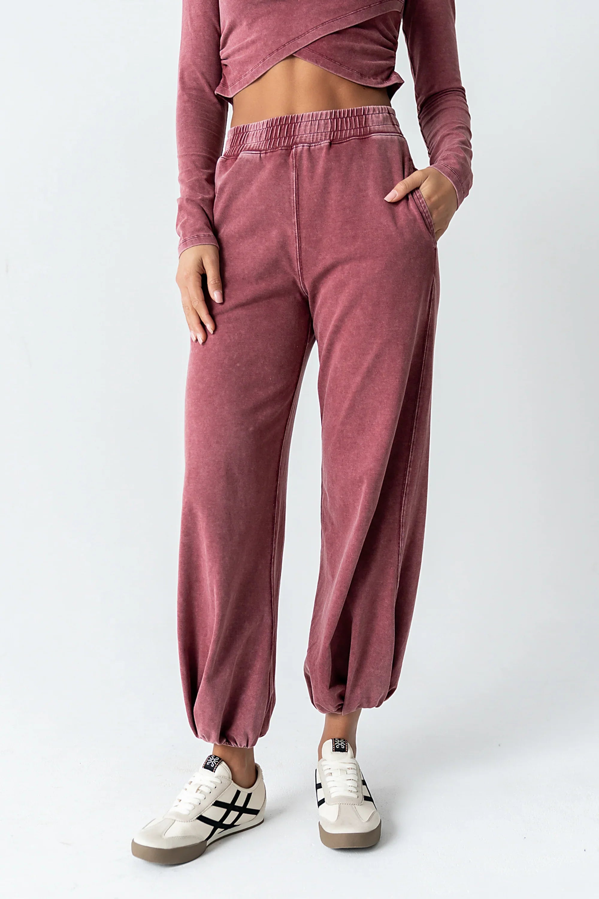 Kassie Joggers in Berry FINAL SALE