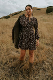 Myles Floral Mini Dress in Burgundy FINAL SALE