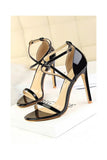 Black Stiletto Sandals