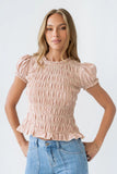 Ruth Smocked Top in Pink