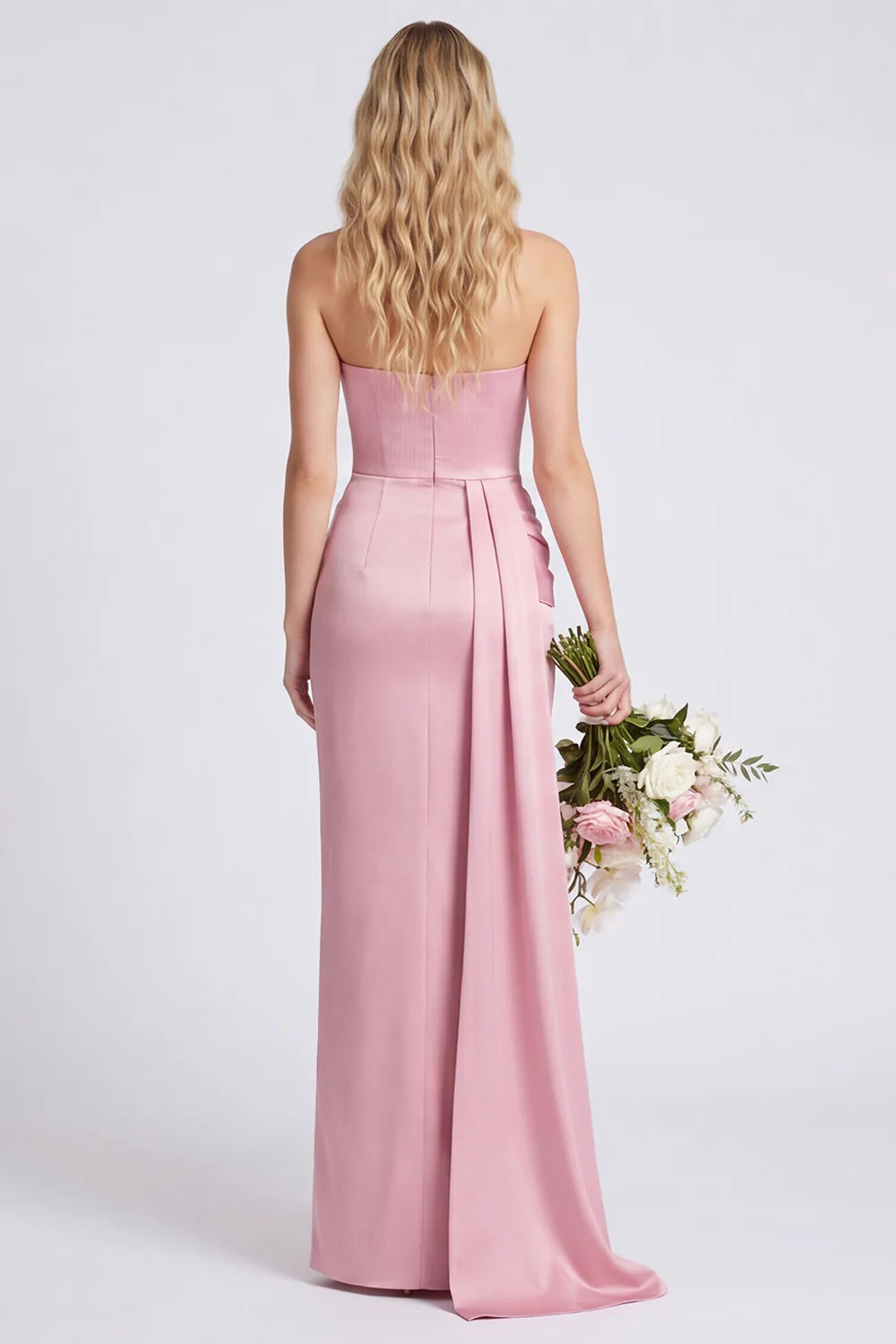 Strapless Mermaid Eucalyptus Bridesmaid Dress with Sash
