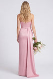Strapless Mermaid Eucalyptus Bridesmaid Dress with Sash