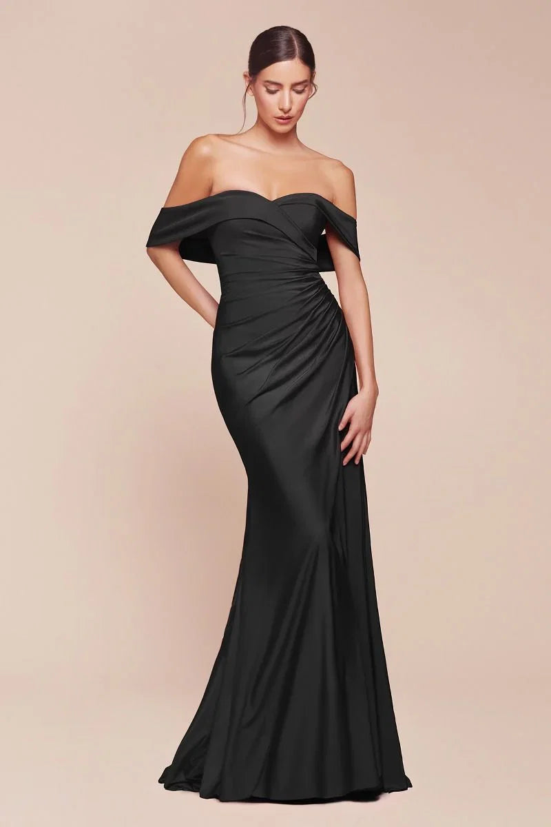 FREYA GOWN OFF THE SHOULDER STRETCH SPANDEX DRESS