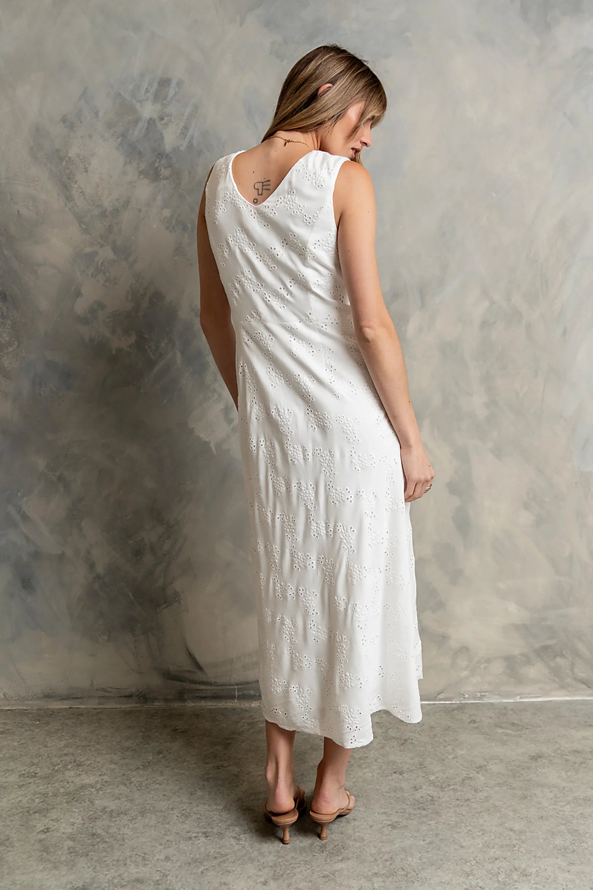 Felicity Eyelet Midi Dress