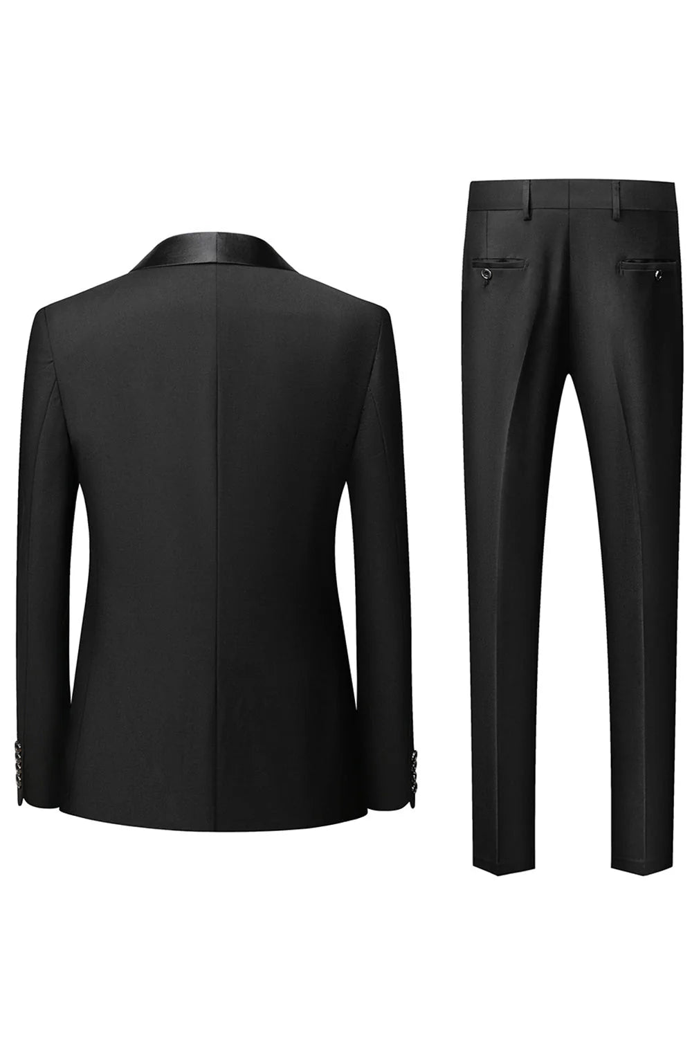Mens Dark Green Shawl Lapel 3 Pieces Slim Fit Wedding Suits