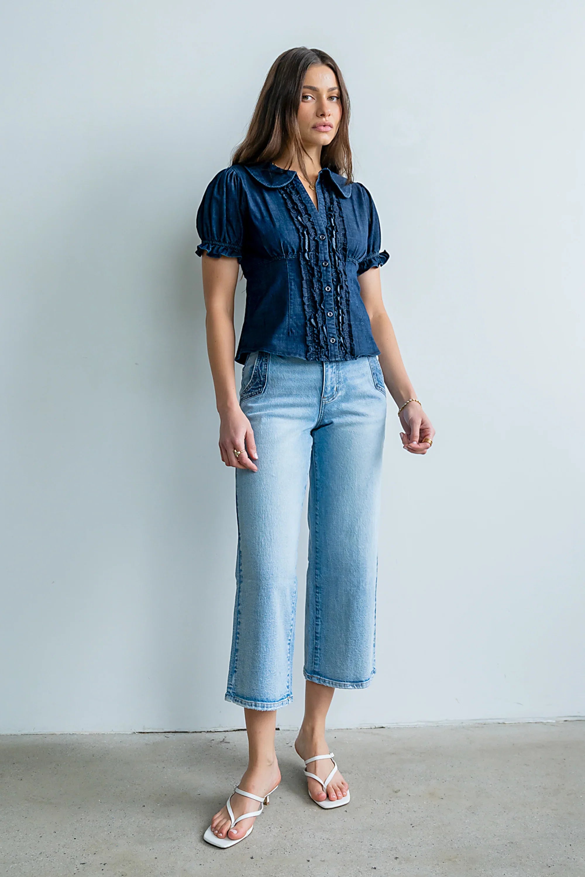 Charlie Button Up in Dark Wash