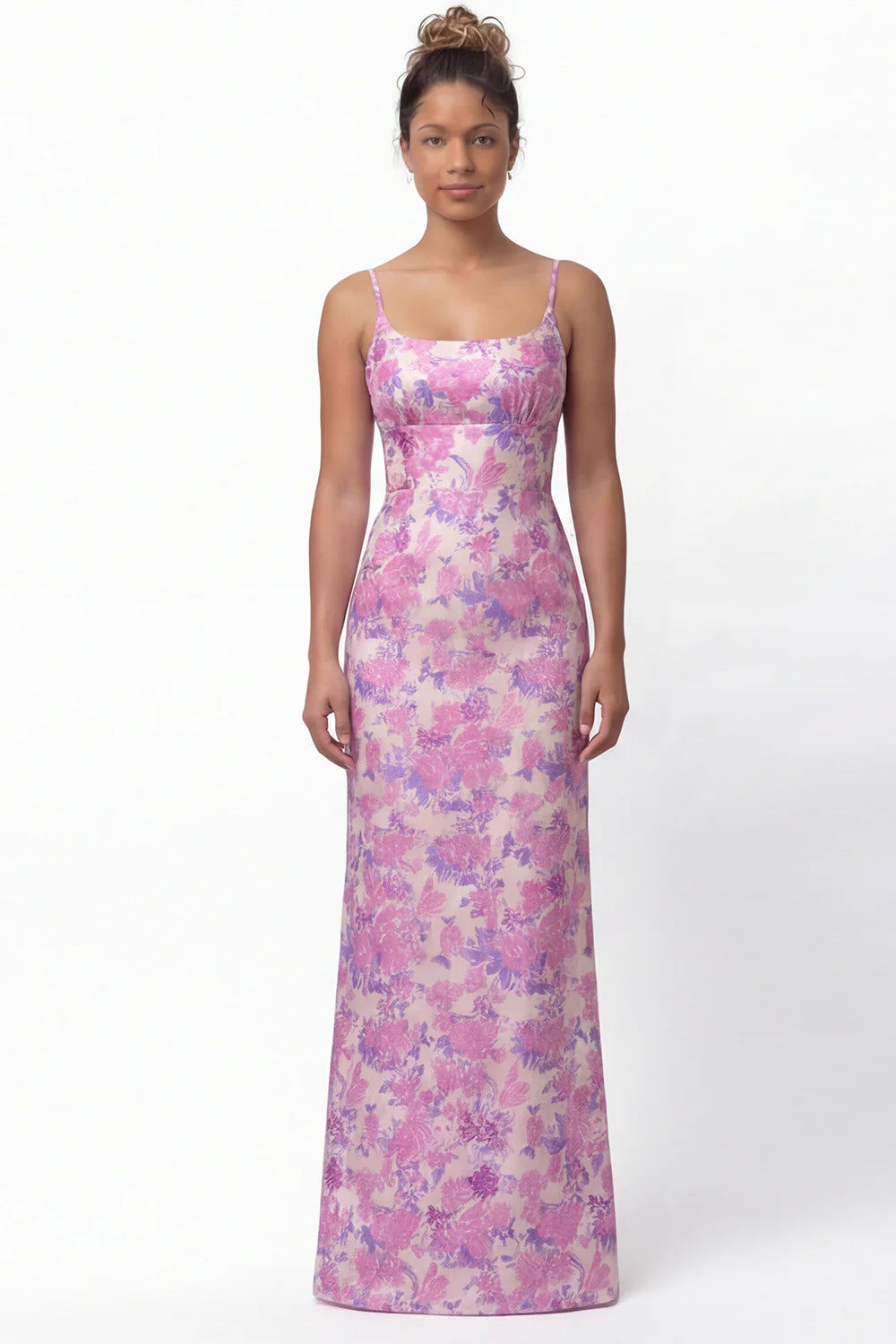 Daffodil Sheath Spaghetti Straps Long Bridesmaid Dress