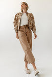 Kellie Floral Bomber Jacket in Camel FINAL SALE