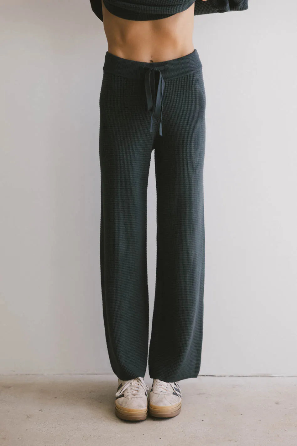 Jesse Waffle Knit Pants in Navy FINAL SALE