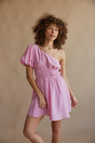 Charlotte One Shoulder Babydoll Mini Dress