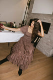 Mia Tulle Maxi Dress in Mocha FINAL SALE