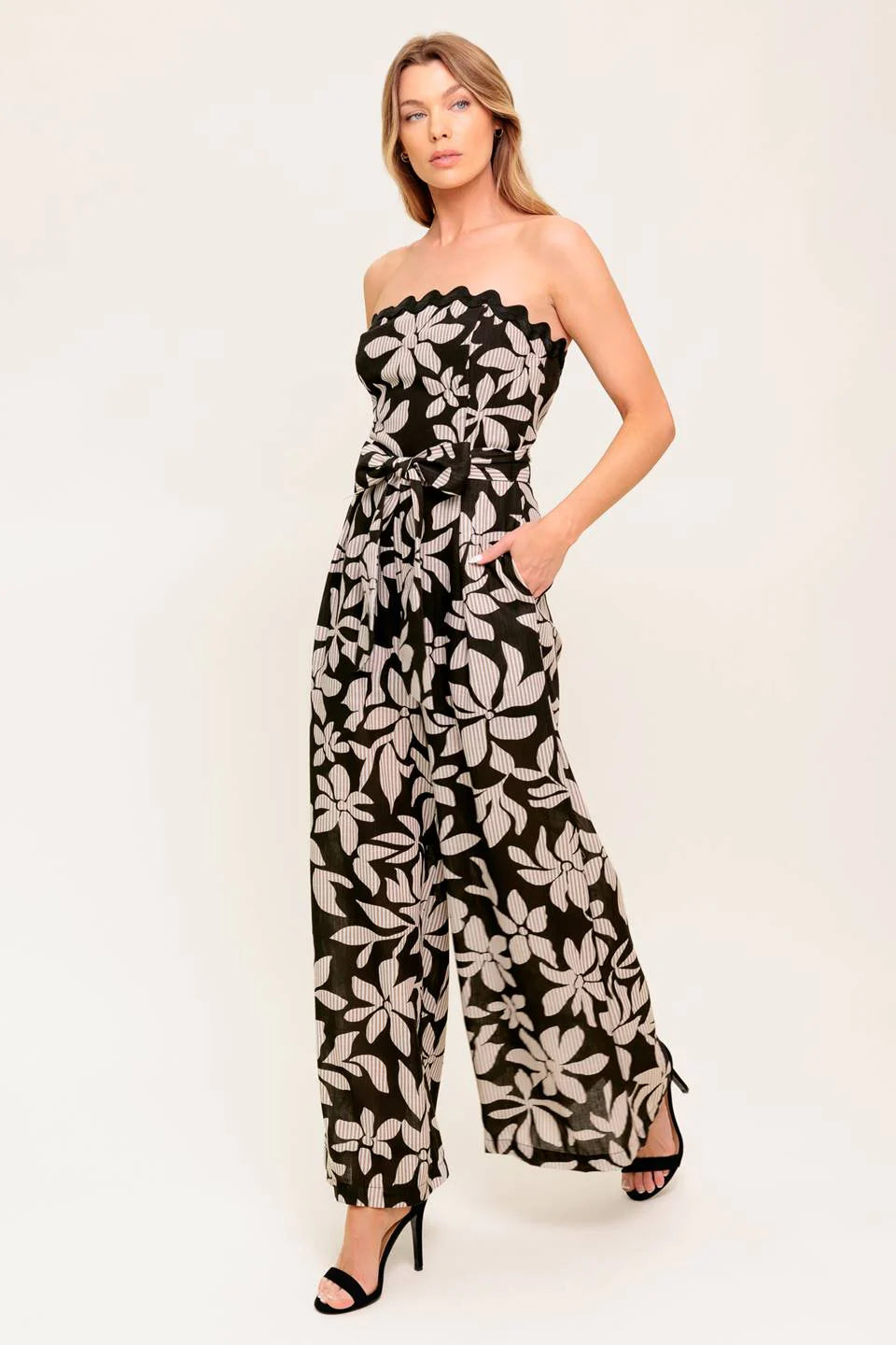 ZARIA STRAPLESS JUMPSUIT BLACK