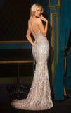 EZRA GOWN STRAPLESS CRYSTAL GLITTER CORSET DRESS