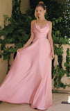 WILLOW GOWN A LINE SATIN DRESS WITH COWL NECKLINE