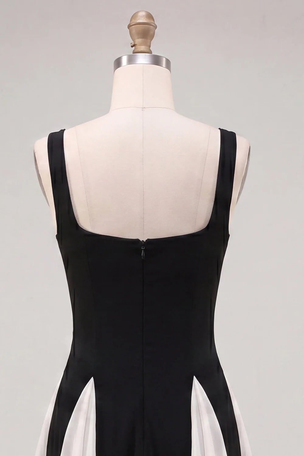 Black A Line Square Neck Short Homecoming Dress