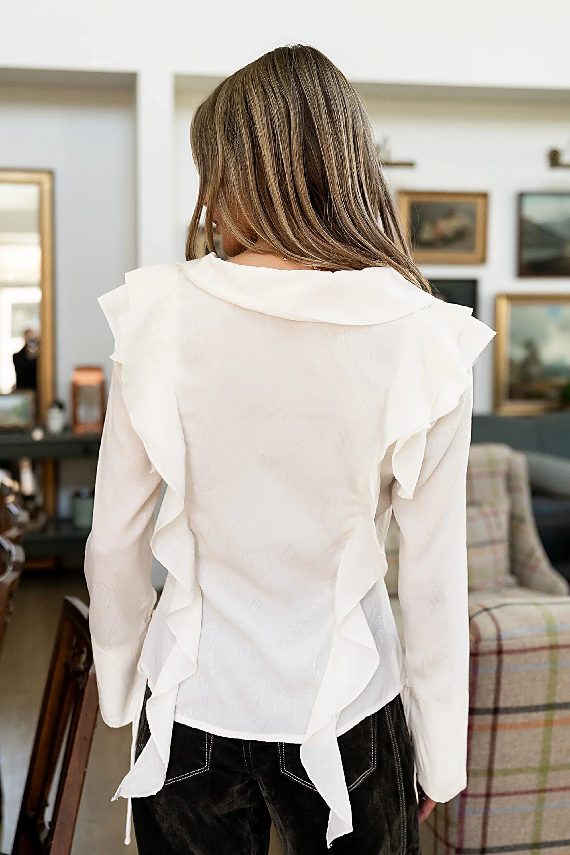 Renae Sheer Ruffle Blouse FINAL SALE