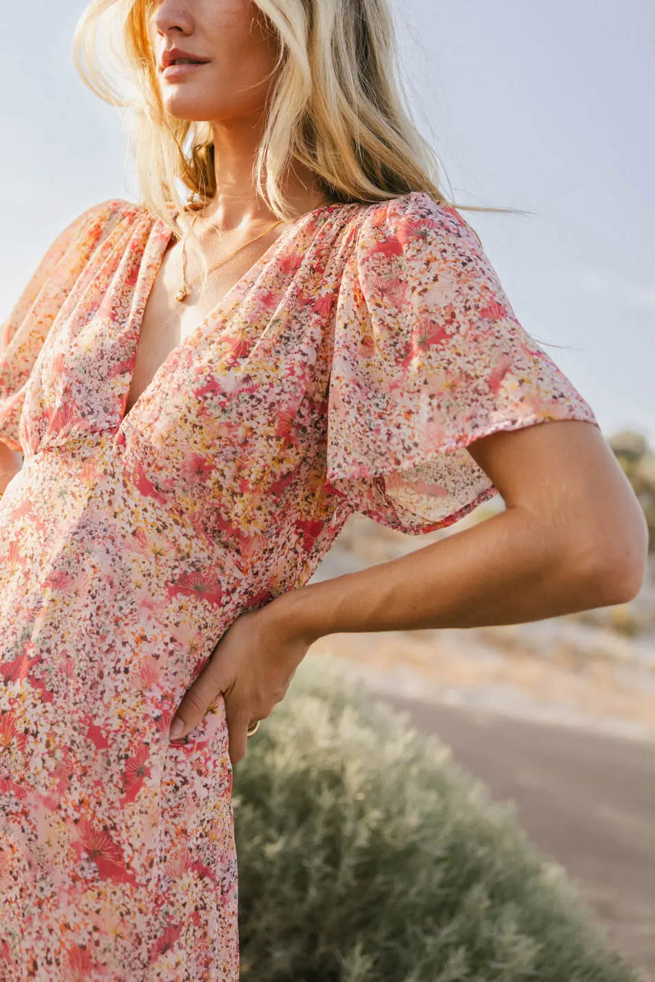 Manoella Floral Maxi Dress in Red FINAL SALE