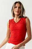 Jordana Textured Tank in Red