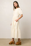 Finey Button Front Maxi Dress in Cream FINAL SALE