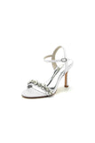 Open Toe Stiletto Heels With Rhinestone