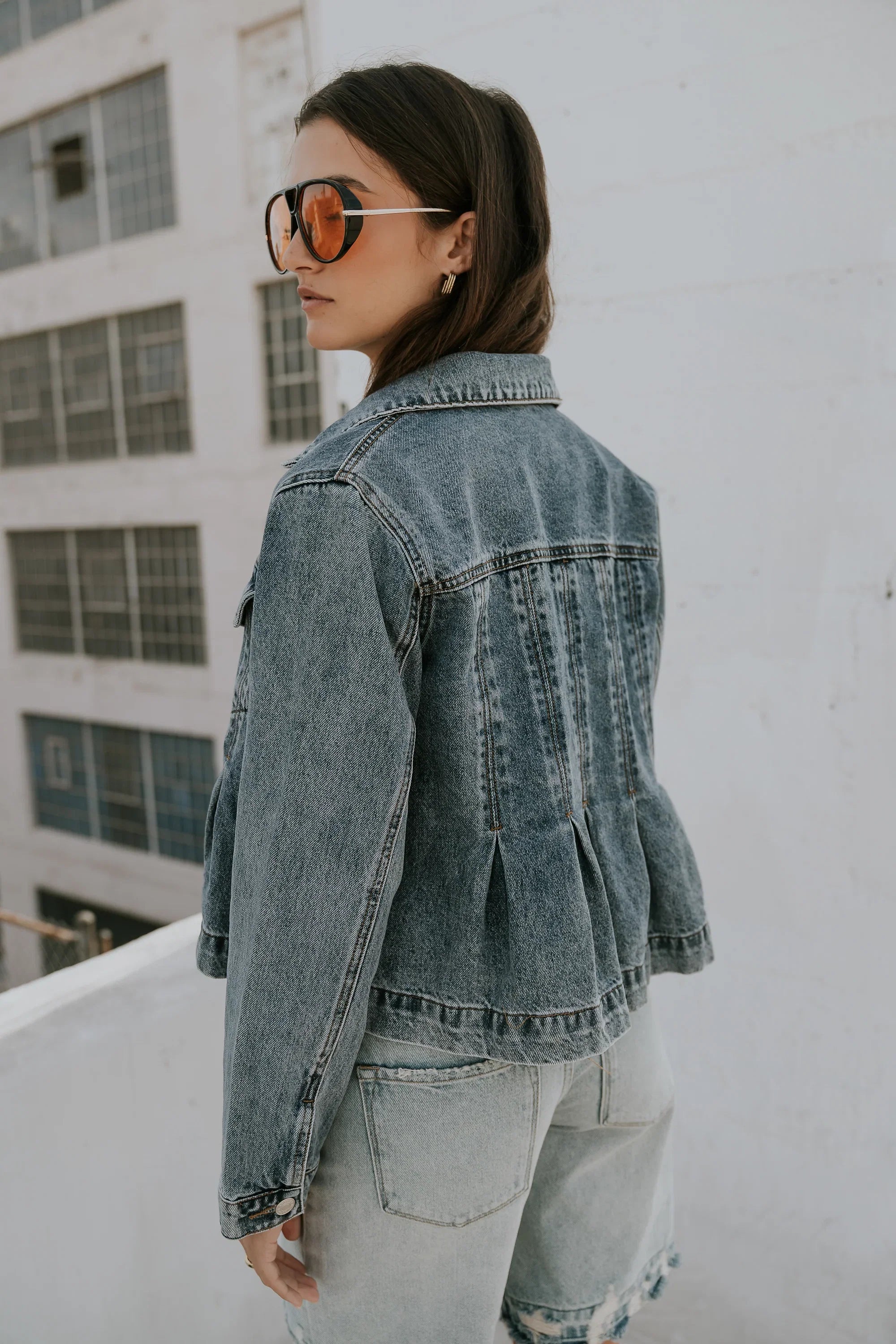 Riley Peplum Denim Jacket