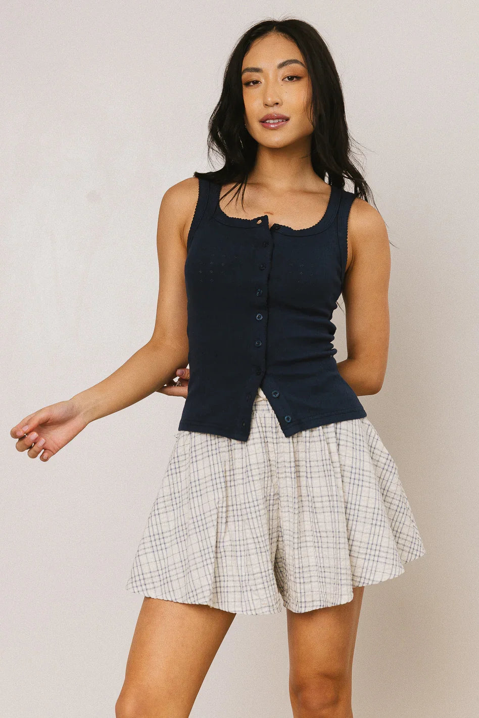 Apollo Knit Tank Top in Navy