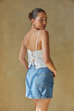 Camille Lace Up Back Linen Tank