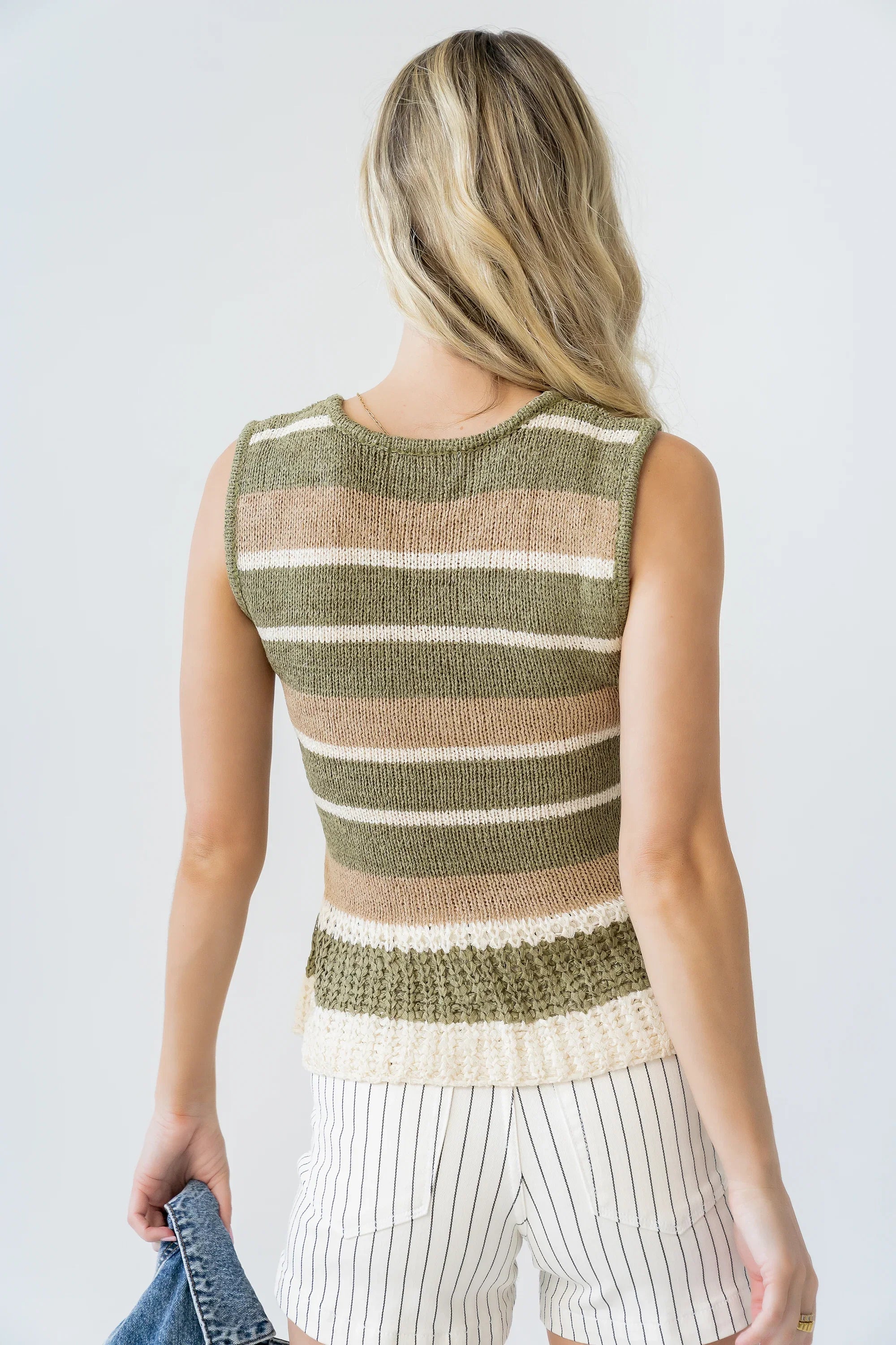 Tessa Striped Top in Olive