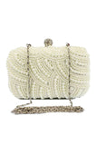 Amazing Pearl With Crystal Rhinestone Chain Clutches
