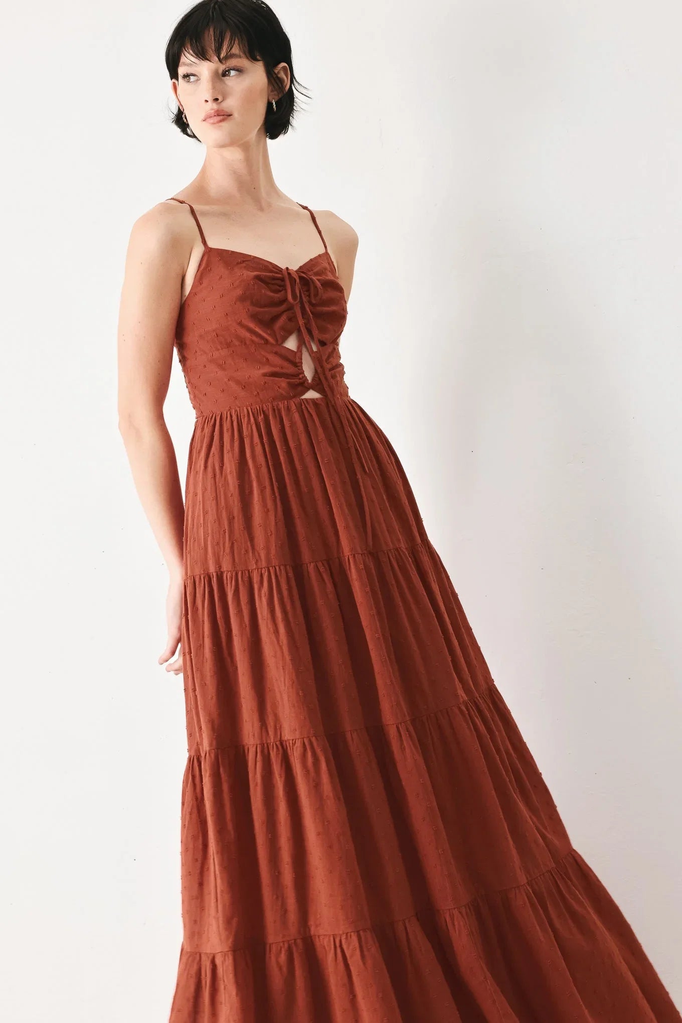 TERRACOTTA SUNSET CUT OUT MAXI DRESS