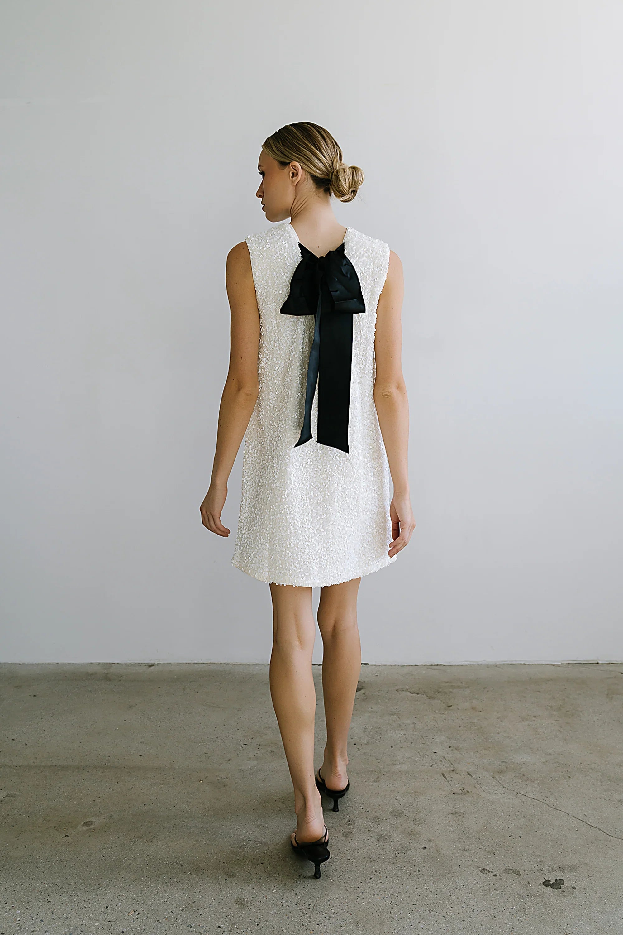 Bessie Sequin Mini Dress in Cream FINAL SALE