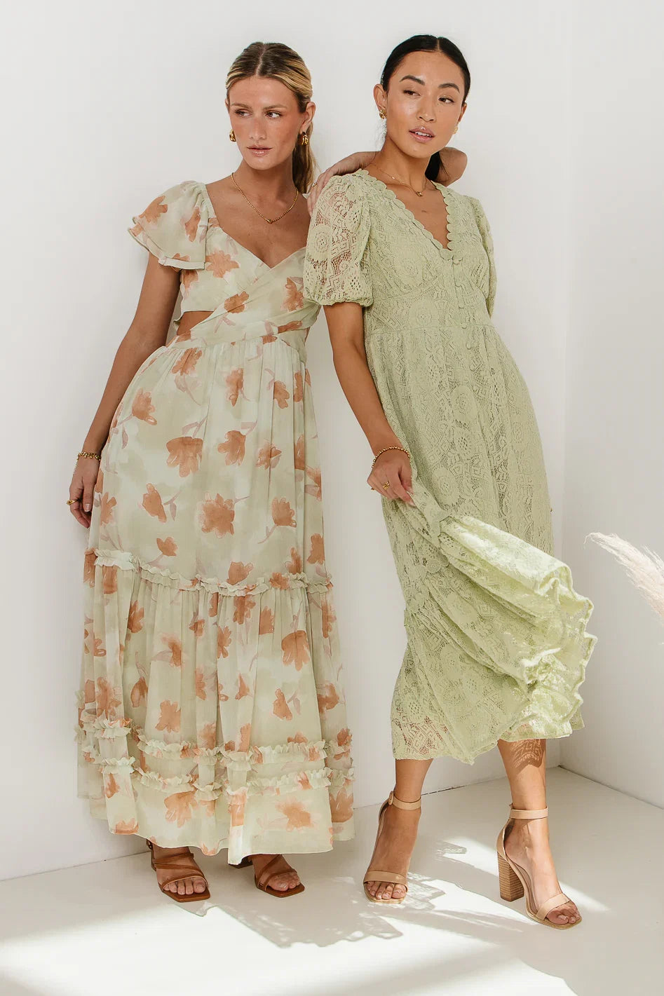 Rowan Lace Dress in Sage FINAL SALE