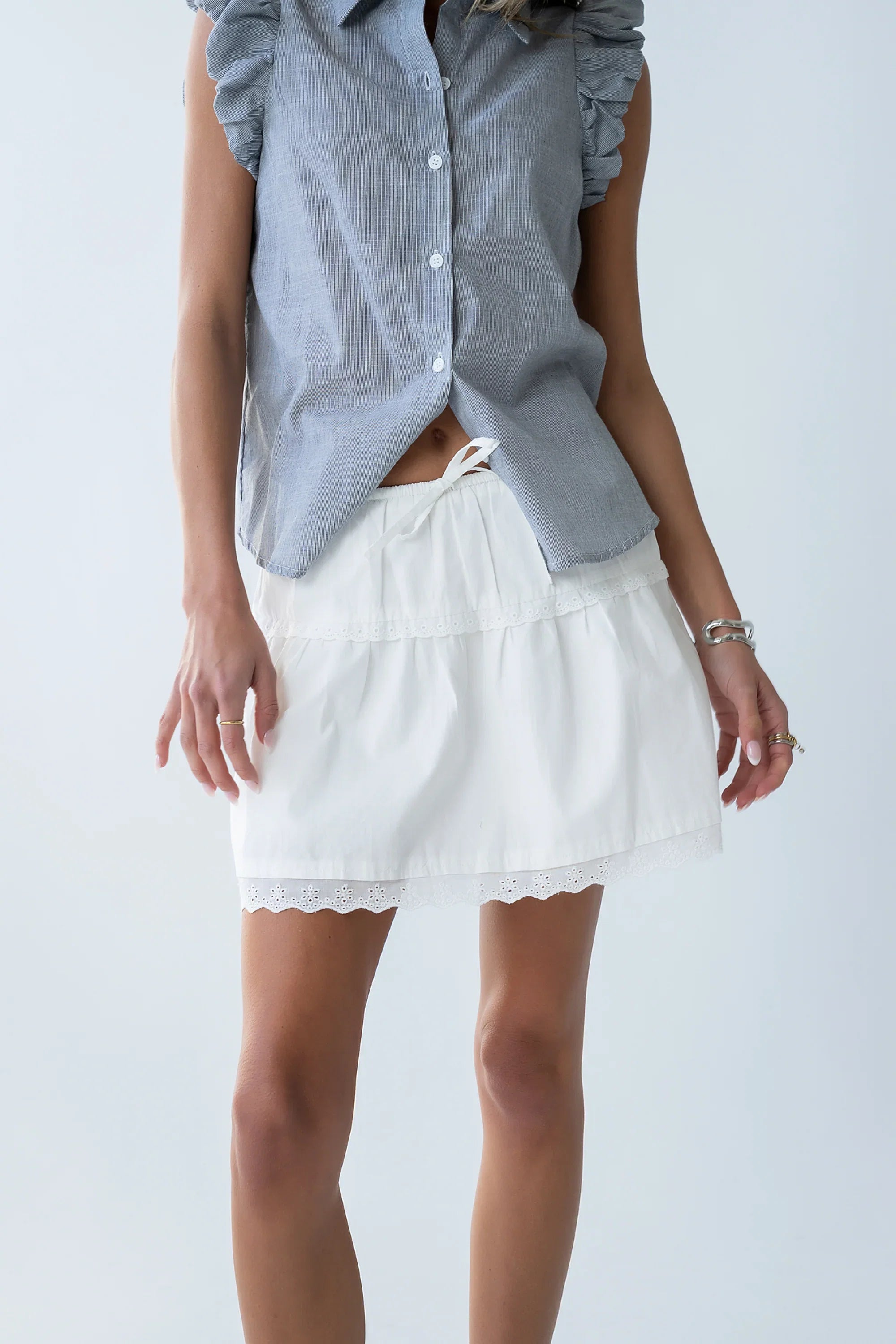 Brandi Embroidered Mini Skirt