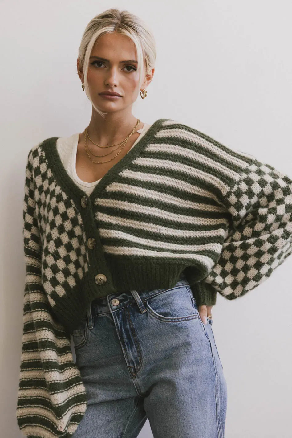 Janey Cardigan in Olive FINAL SALE