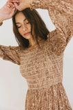Justice Abstract Midi Dress in Brown FINAL SALE